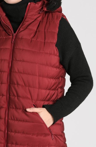 Zipper Quilted Vest 1056-02 Burgundy 1056-02