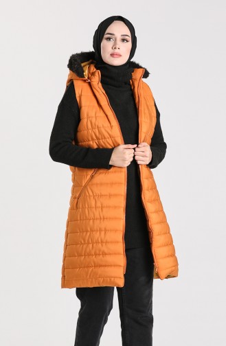 Zipper Quilted Vest 1056-04 Mustard 1056-04