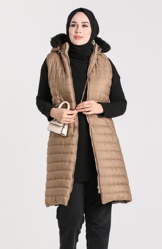 Zipper Quilted Vest 1056-05 Mink 1056-05