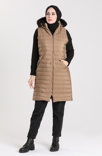 Zipper Quilted Vest 1056-05 Mink 1056-05