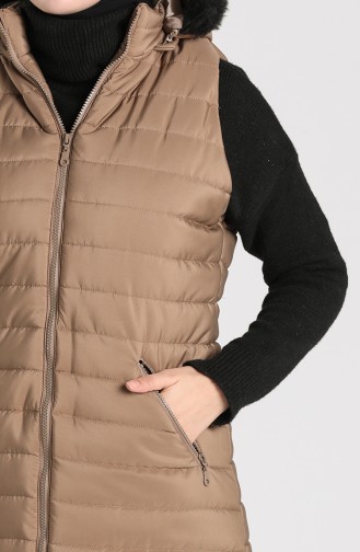 Zipper Quilted Vest 1056-05 Mink 1056-05