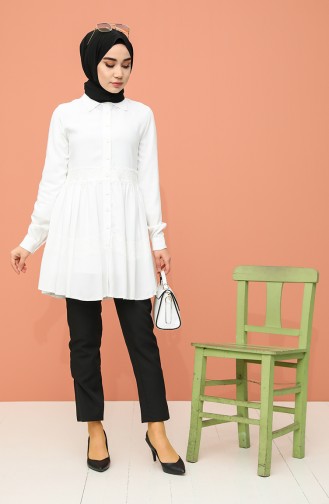 Lace Detailed Tunic 8245-04 White 8245-04