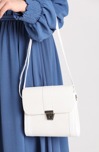 White Shoulder Bags 10702BE