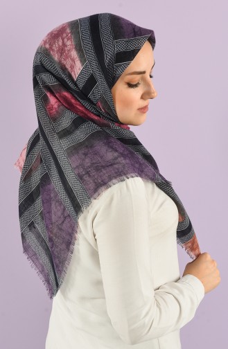 Patterned Flamed Scarf 7830-02 Purple Lilac 7830-02