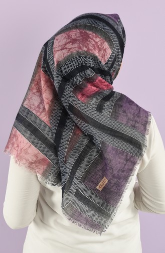 Patterned Flamed Scarf 7830-02 Purple Lilac 7830-02