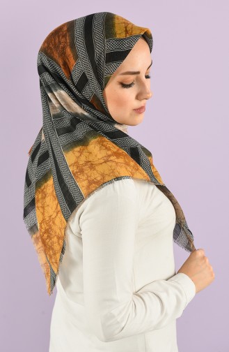 Patterned Flamed Scarf 7830-06 Mustard Brown 7830-06