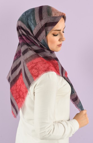 Patterned Flamed Scarf 7830-07 Dark Damson Gray 7830-07