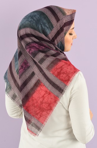 Patterned Flamed Scarf 7830-07 Dark Damson Gray 7830-07