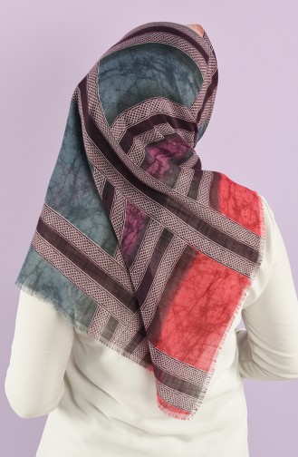 Patterned Flamed Scarf 7830-07 Dark Damson Gray 7830-07