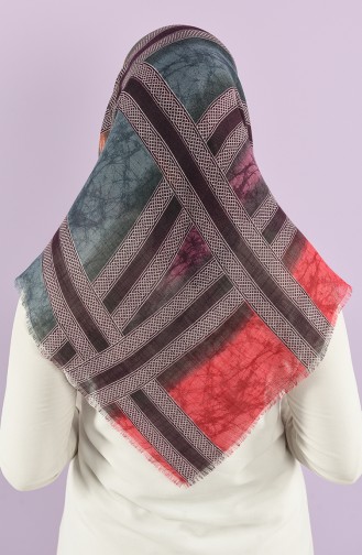 Patterned Flamed Scarf 7830-07 Dark Damson Gray 7830-07