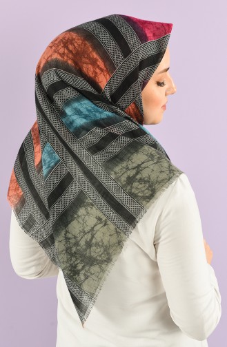 Patterned Flamed Scarf 7830-14 Onion Peel Petrol 7830-14