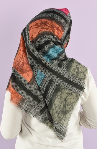 Patterned Flamed Scarf 7830-14 Onion Peel Petrol 7830-14