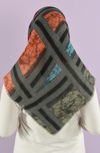 Patterned Flamed Scarf 7830-14 Onion Peel Petrol 7830-14