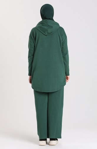 Hooded Tracksuit Suit 8588-09 Emerald Green 8588-09