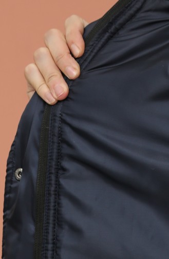 Zipper quilted Coat 5164-01 Navy Blue 5164-01