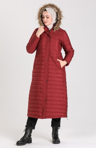 Zippered quilted Coat 5164-04 Burgundy 5164-04