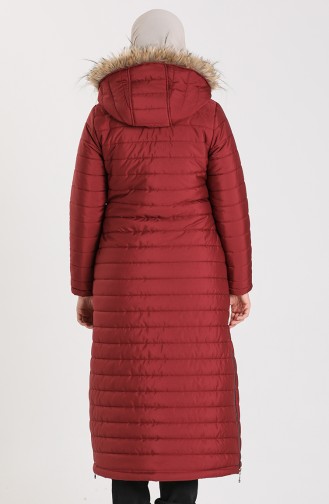 Zippered quilted Coat 5164-04 Burgundy 5164-04