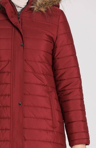 Zippered quilted Coat 5164-04 Burgundy 5164-04