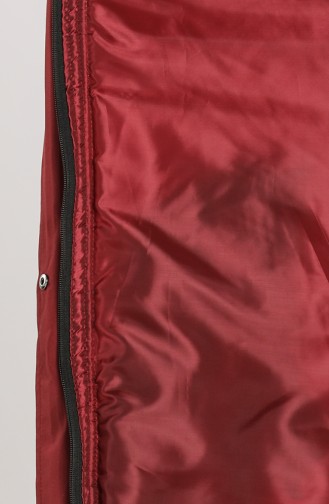 معطف طويل أحمر كلاريت 5164-04