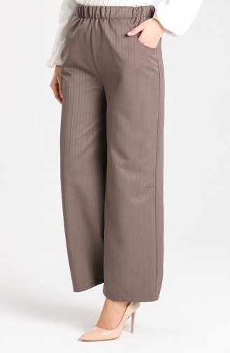 Flared Trousers with Pockets 9012C-01 Dark Mink 9012C-01