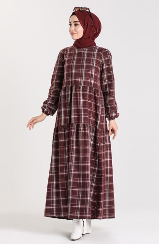 Pleated Dress 1440-01 Burgundy 1440-01