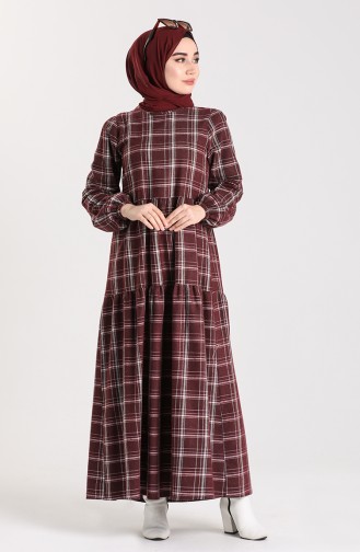 Claret red İslamitische Jurk 1440-01