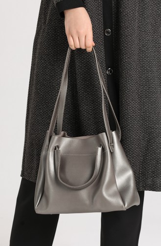 Silver Gray Shoulder Bag 4012GU
