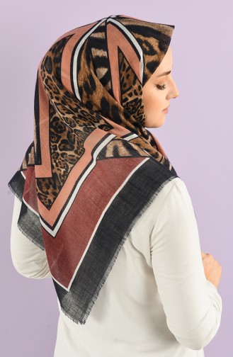 Patterned Flamed Scarf 7833-09 Dark Rose Dried Salmon 7833-09