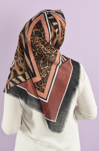 Patterned Flamed Scarf 7833-09 Dark Rose Dried Salmon 7833-09