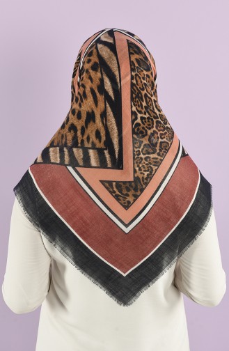 Patterned Flamed Scarf 7833-09 Dark Rose Dried Salmon 7833-09