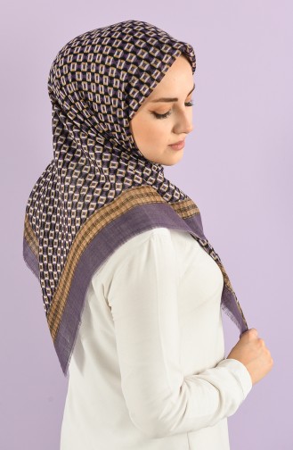 Patterned Flamed Scarf 7834-14 Dark Lilac 7834-14