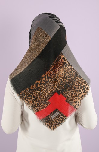 Patterned Flamed Scarf 7835-02 Red Gray 7835-02