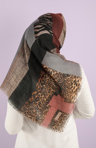 Patterned Flamed Scarf 7835-03 Dry Rose Gray 7835-03