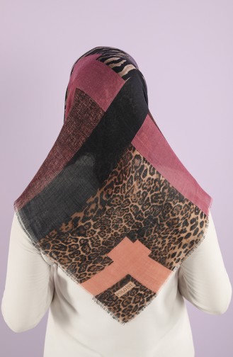 Patterned Flamed Scarf 7835-13 Light Damson Salmon 7835-13
