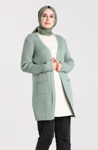 Unreife Mandelgrün Strickjacke 3019-11