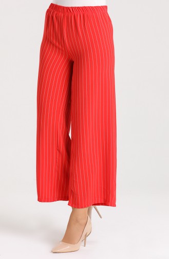 Striped wide Leg Pants 9000-01 Red 9000-01