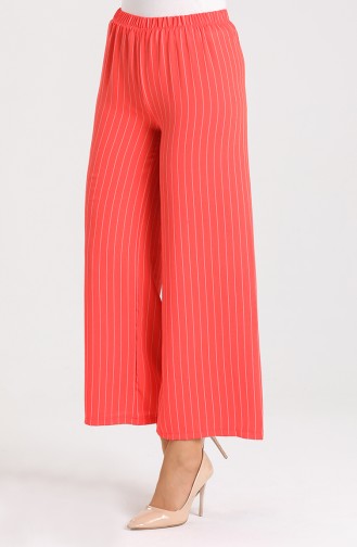 Striped wide Leg Pants 9000-02 Pomegranate Flower 9000-02