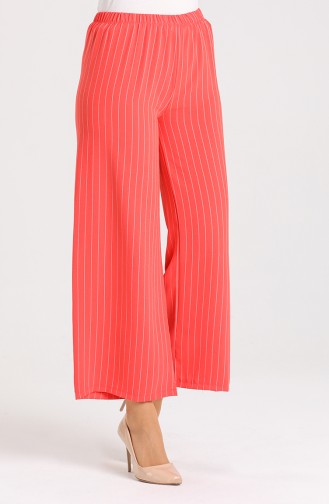 Striped wide Leg Pants 9000-02 Pomegranate Flower 9000-02