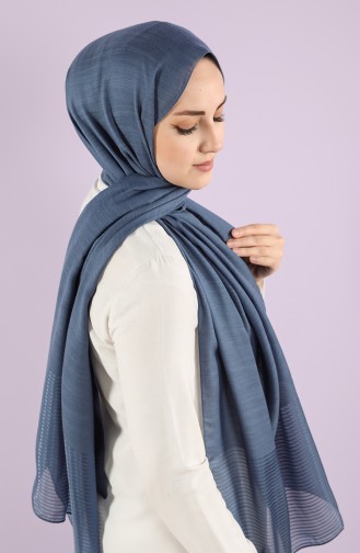 Karaca Tulle Crinkle Plain Shawl 90750-02 Indigo 90750-02