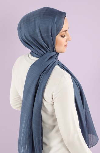 Karaca Tulle Crinkle Plain Shawl 90750-02 Indigo 90750-02