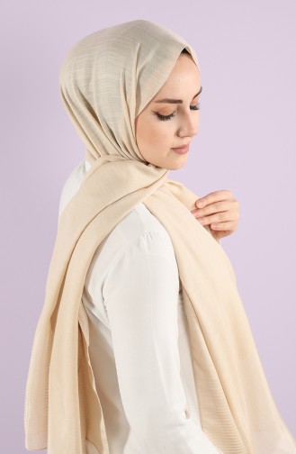 Karaca Tulle Crinkle Plain Shawl 90750-17 Dark Cream 90750-17