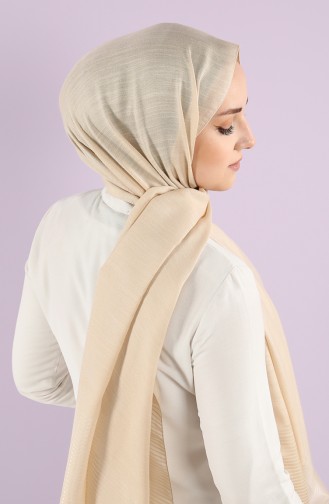 Karaca Tulle Crinkle Plain Shawl 90750-17 Dark Cream 90750-17