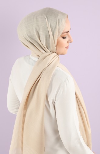 Karaca Tulle Crinkle Plain Shawl 90750-18 Light Beige 90750-18