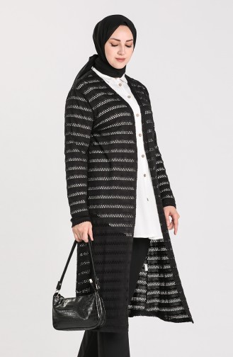 Dantelli Hırka 8185-01 Siyah