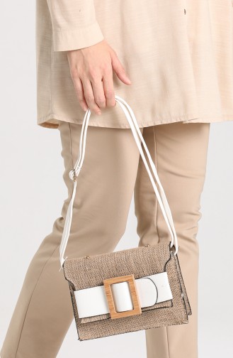 White Shoulder Bags 10696BE