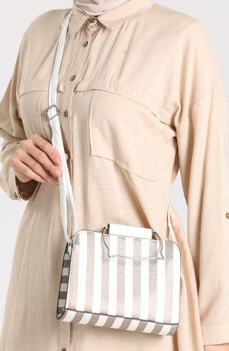 White Shoulder Bags 10698BE