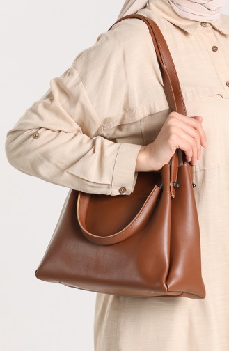 Brown Shoulder Bags 4012KA