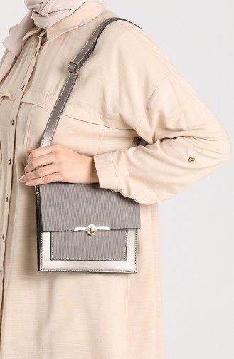 Silver Gray Shoulder Bags 4015GU
