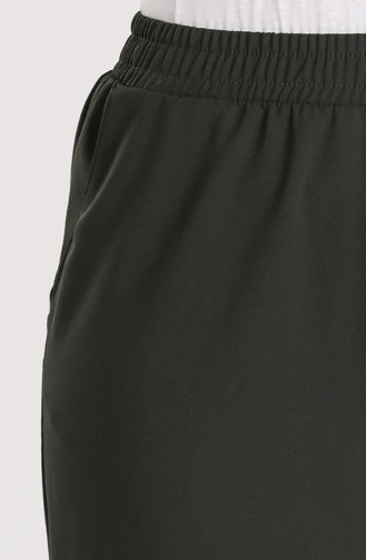 Pants with Elastic waist Pockets 4369pnt-01 Dark Green 4369PNT-01