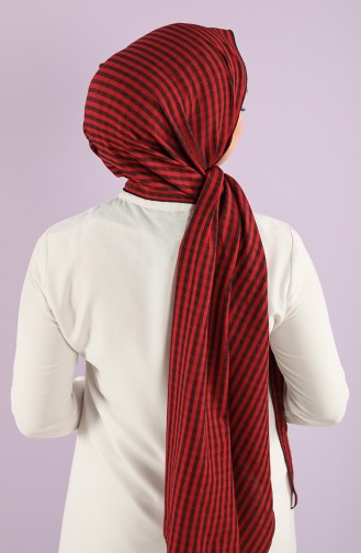 Striped Lycra Cotton Shawl 4904-02 Red Burgundy 4904-02